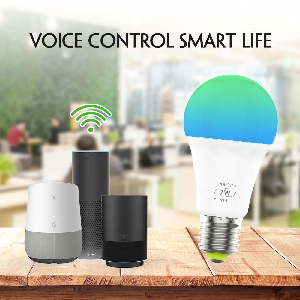 E27 Smart WiFi Gloeilamp Led Lamp 7W Wake-Up Warm Led Verlichting APP Voice Control Werken met alexa Google Home Chrismas Verlichting