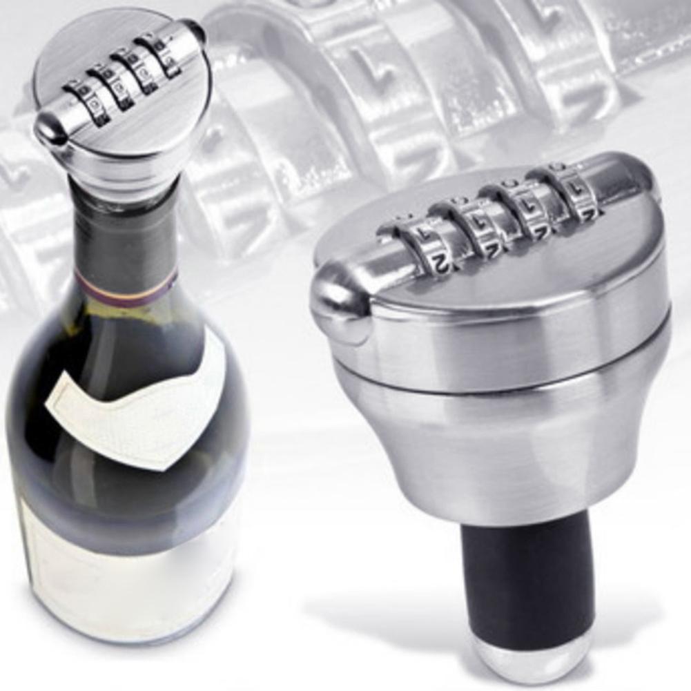 4- cifret flaskekork adgangskodelås zinklegering vinflaskeprop kork kombination sikker adgangskodelås til hotelbar