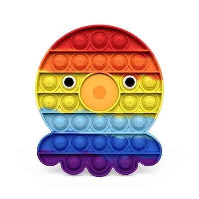 Fragola Push Bubble Fidget giocattoli giocattolo Antistress per adulti PopIt Antistress morbido Squishy regalo Antistress scatola regalo Antistress: colorful octopus