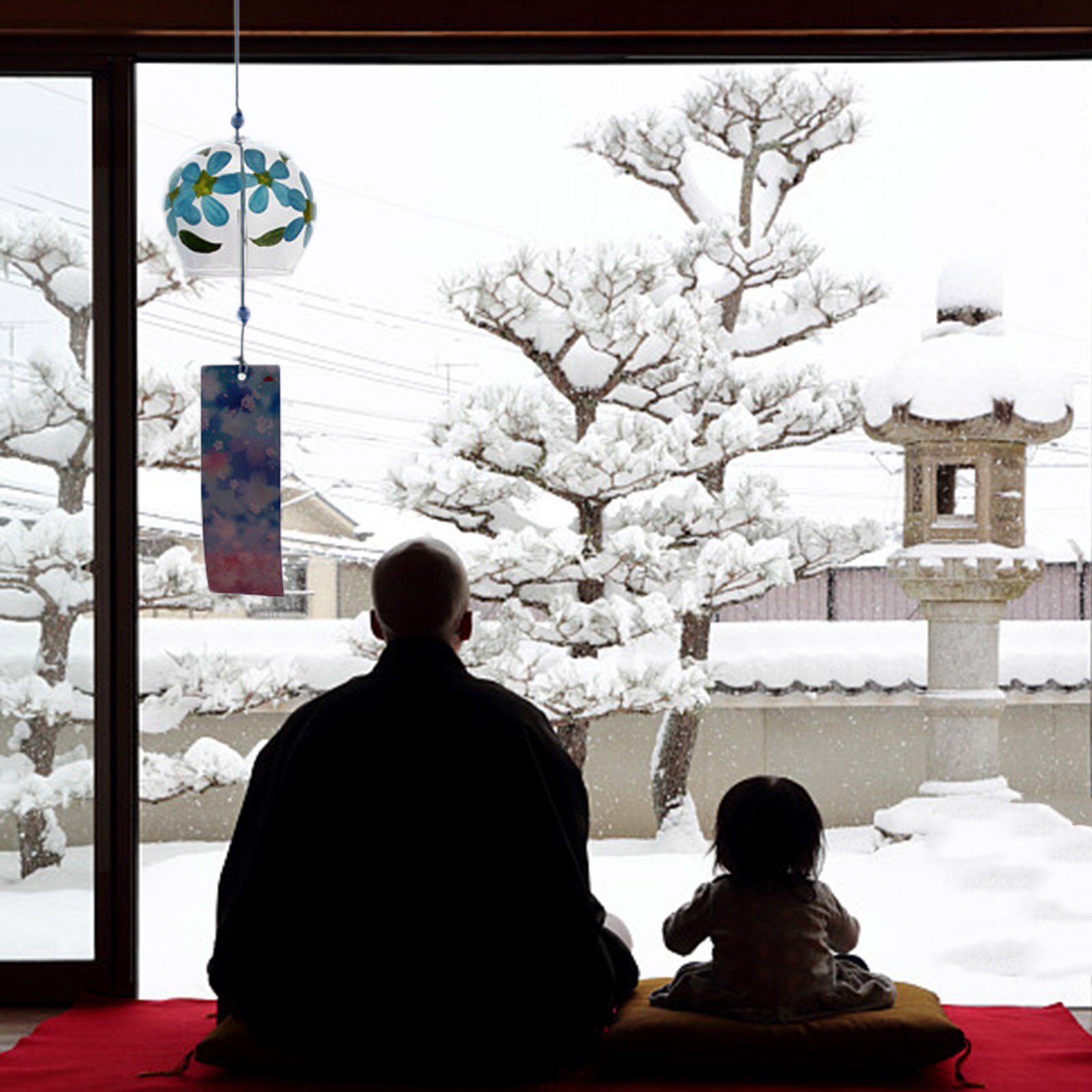 Japanese Style Wind Chimes Painted Hanging Pendant Room Balcony Decor Garden Decoration Outdoor Wind Spinner windspiel