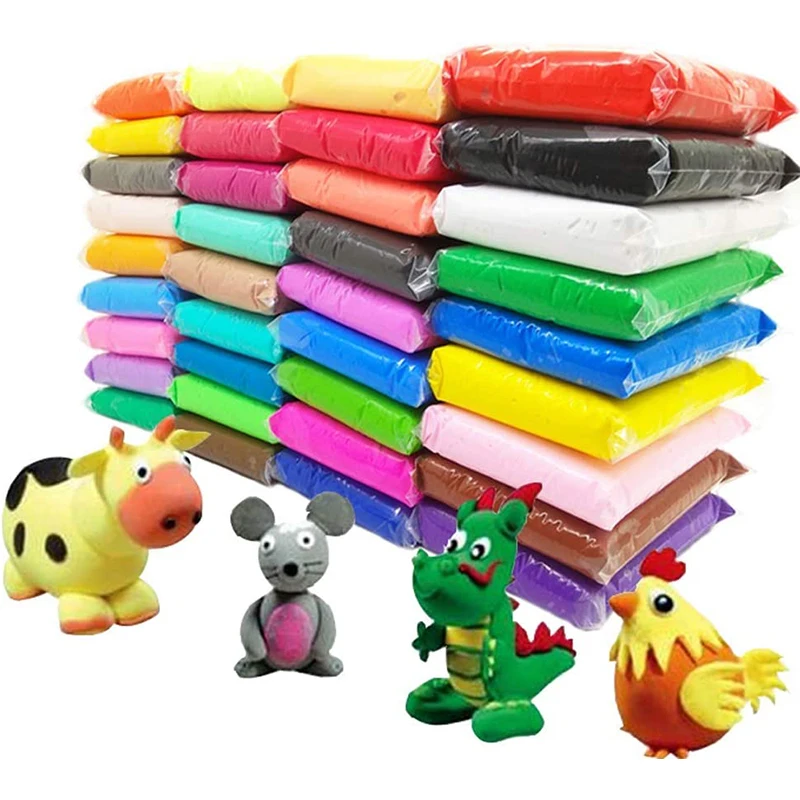 36 Colors Polymer Light Clay Children Fluffy Soft Plasticine Toy Modelling Clay Playdough Slimes Toys DIY Clay Kid