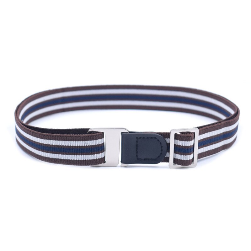 Onzichtbare stretchriem voor dames, verstelbare elastische riem in grote maten met platte gesp voor jeans.: Koffie met witte