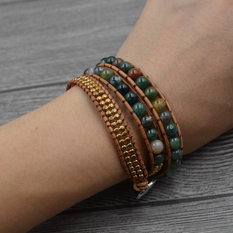 and America to restore ancient ways multilayer India stone beads manual female bracelet copper bead beaded bracelet