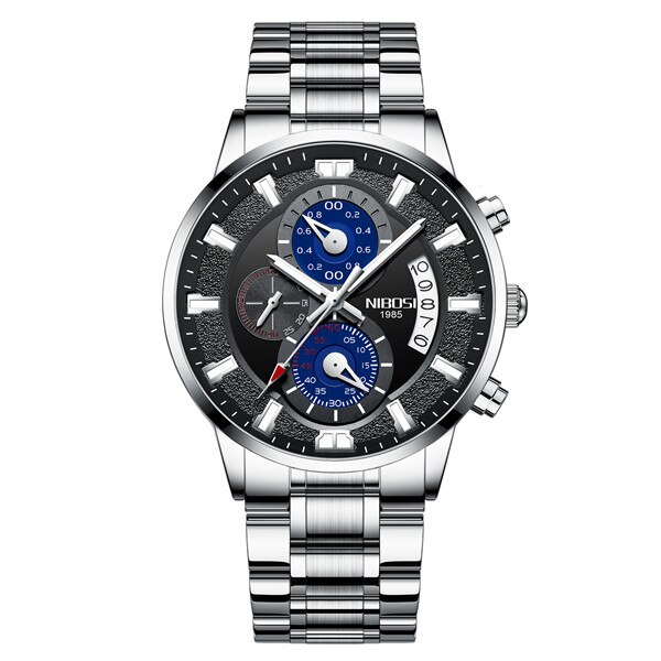 NIBOSI hommes montres haut de gamme de luxe grand cadran montre de Sport plein acier étanche affaires horloge numérique Relogio Masculino: 7