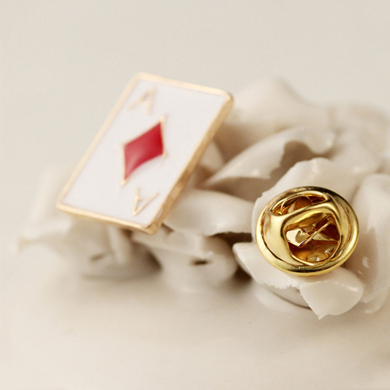 Mooi model poker stijl booch kleine legering metalen kraag bloem perzik hart doos kraag clip kleding decoratie 1 st/zak