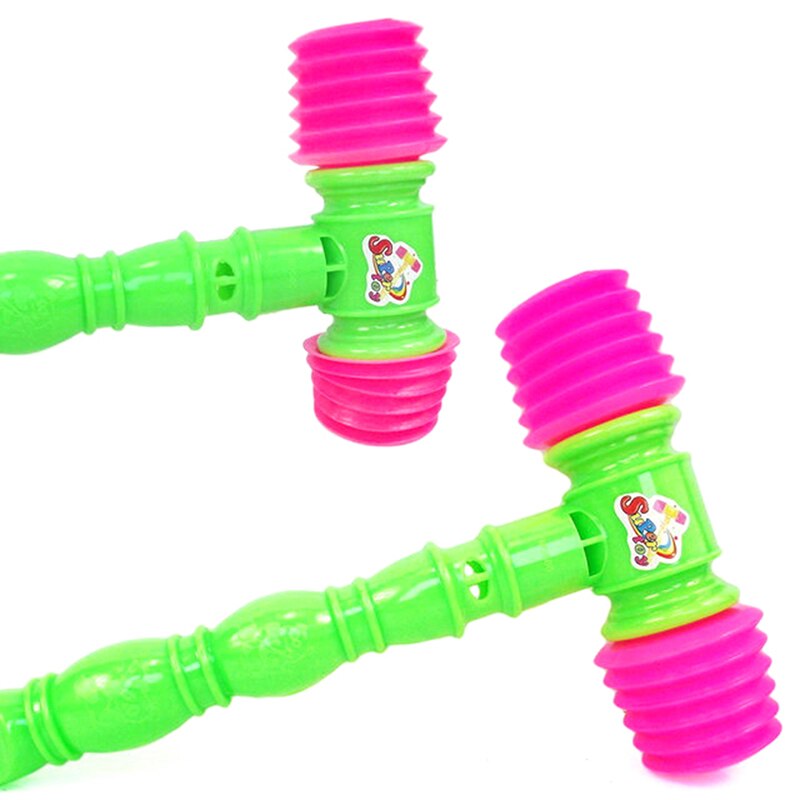 25cm slitstarka plasthandtag hammare ljuddämpare leksak barn inbyggd visselpipa småbarn baby barn plast bullriga vissellek leksak kul