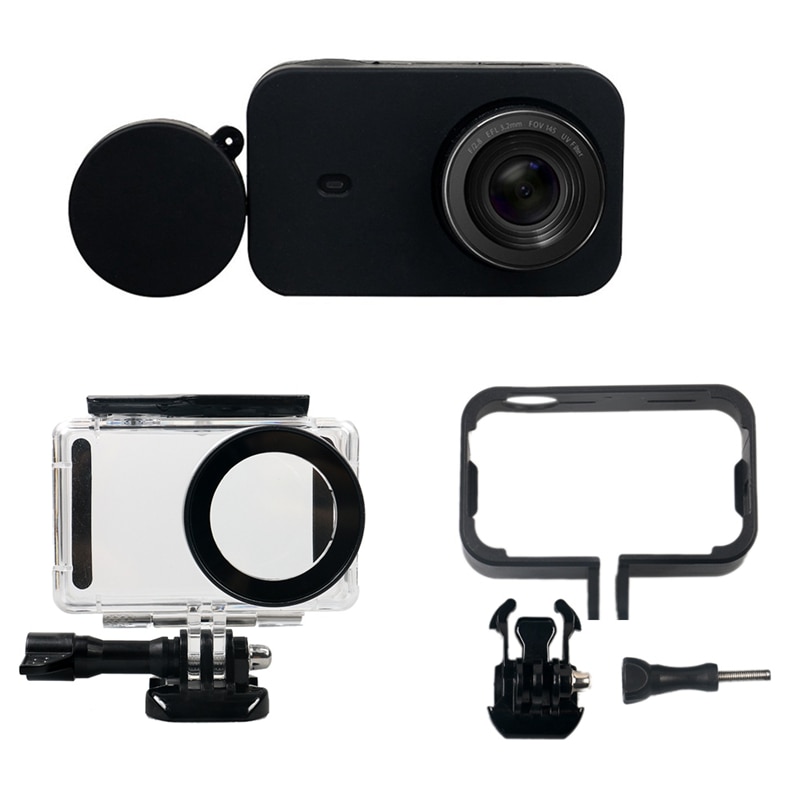 3C-6 In 1 Camera Accessoires Kit Waterdichte Case + Side Bescherm Frame + Siliconen Case + Lens Cover Case voor Xiao Mi Mi Jia Mi Ni 4K