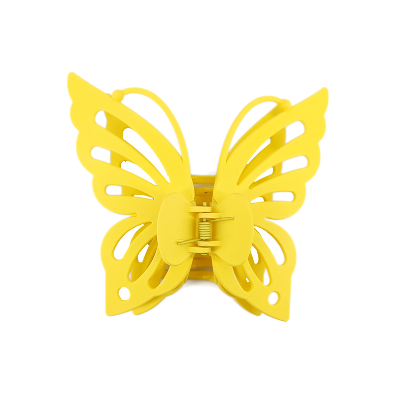 Pinza para el pelo para la cabeza trasera para niñas y mujeres, dulce verano, 13,5 cm, ala de doble capa, antena hueca, pinza para el pelo de plástico de mariposa