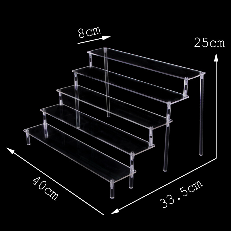 Acrylic Removable Ladder Rack Frame Car Model Toy Perfume Jewelry Display Transparent Action Figure Model Stand Decoration 2022: 40cm-5