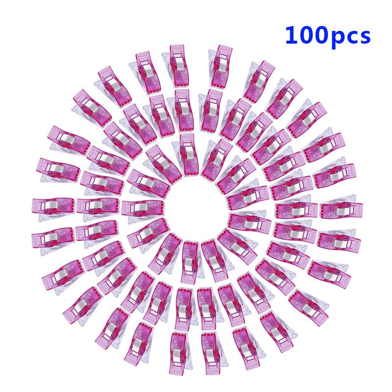 Clips en plastique multicolores pour vêtements, 33mm, 100 pièces, pour Quilting, crochet, tricot, outils, accessoires, bricolage