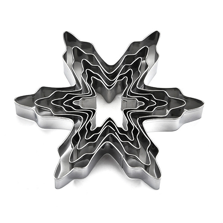Cookie Cutter Set - 5 Piece - Fondant / Pastry / Bread / Sandwich / Biscuit Cutter - Stainless Steel Baking Mould Cookie Cutter: snowflake Mold