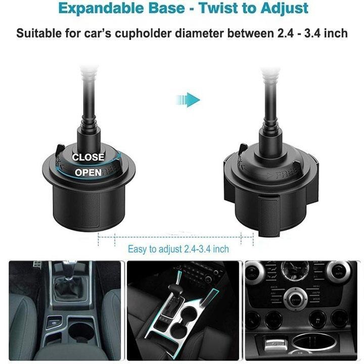 Universal Cup Holder Phone Mount Cellphone Mount Stand for Mobile Cell Phones Adjustable Car Cup Phone Mount