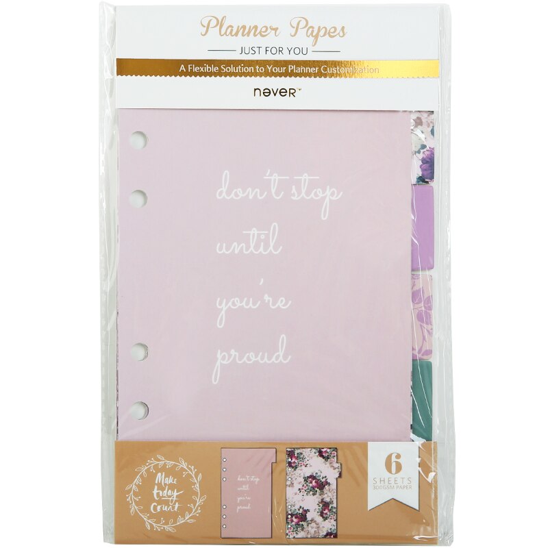 Nooit Rose Serie A6 Planner Verdelers Index Pagina 'S Voor Filofax Spiraal Notebook Filler Papers Diary Bookmark 6 Vellen Briefpapier: Default Title