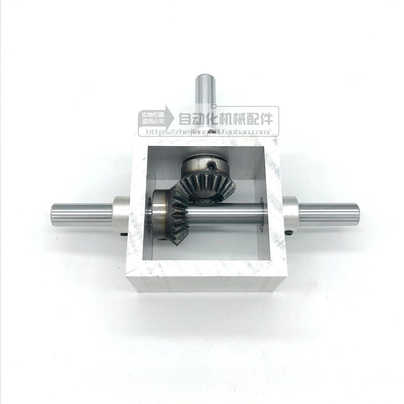 90 Degree Bevel Gear Right Angle Commutator Small Gearbox 1:1 Angle Device Mechanical Transmission Module Shaft Diameter 10mm