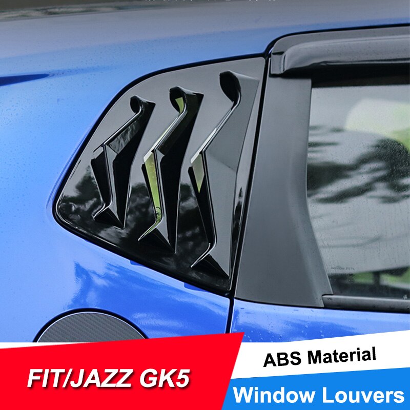 Jncforurc Side Vent Window Louvre Auto Achter Kwart Spoiler Panel Voor Honda Fit Jazz 15 16 17 18 Abs stickers 2 Stks/set