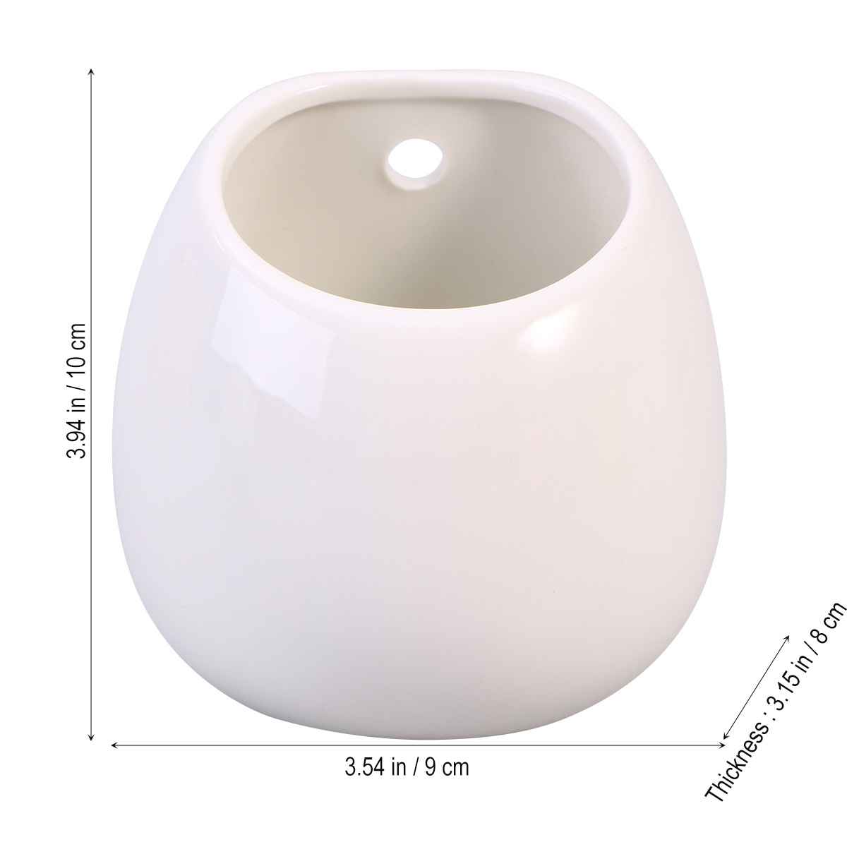 2pcs Whiteware Ceramic Flower Pot Plant Pot Hanging Planter Outdoor Round Pots Wall Containers Flower Pot Vase Without Hole