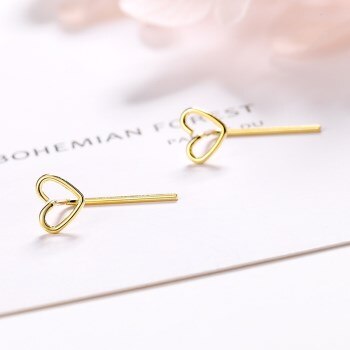 Best Sellers S925 Sterling Silver Simple Ins Love Ear Hook Female Sweet Girl Heart Hollow Heart-shaped Earrings for Women