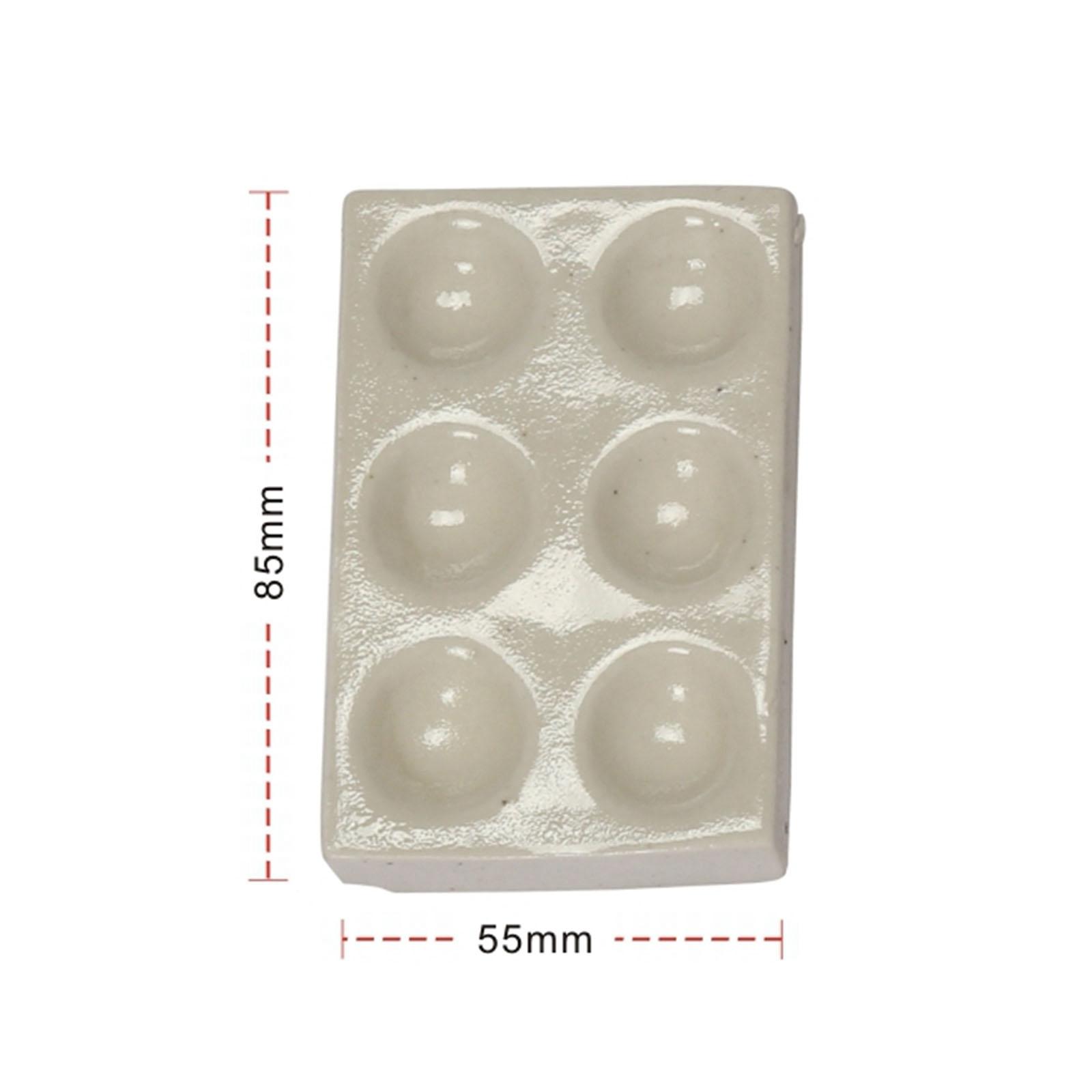 White 6 Holes Hole Diameter 15mm Laboratory Porcelain Spotting Tile Reaction Plate Apothecary