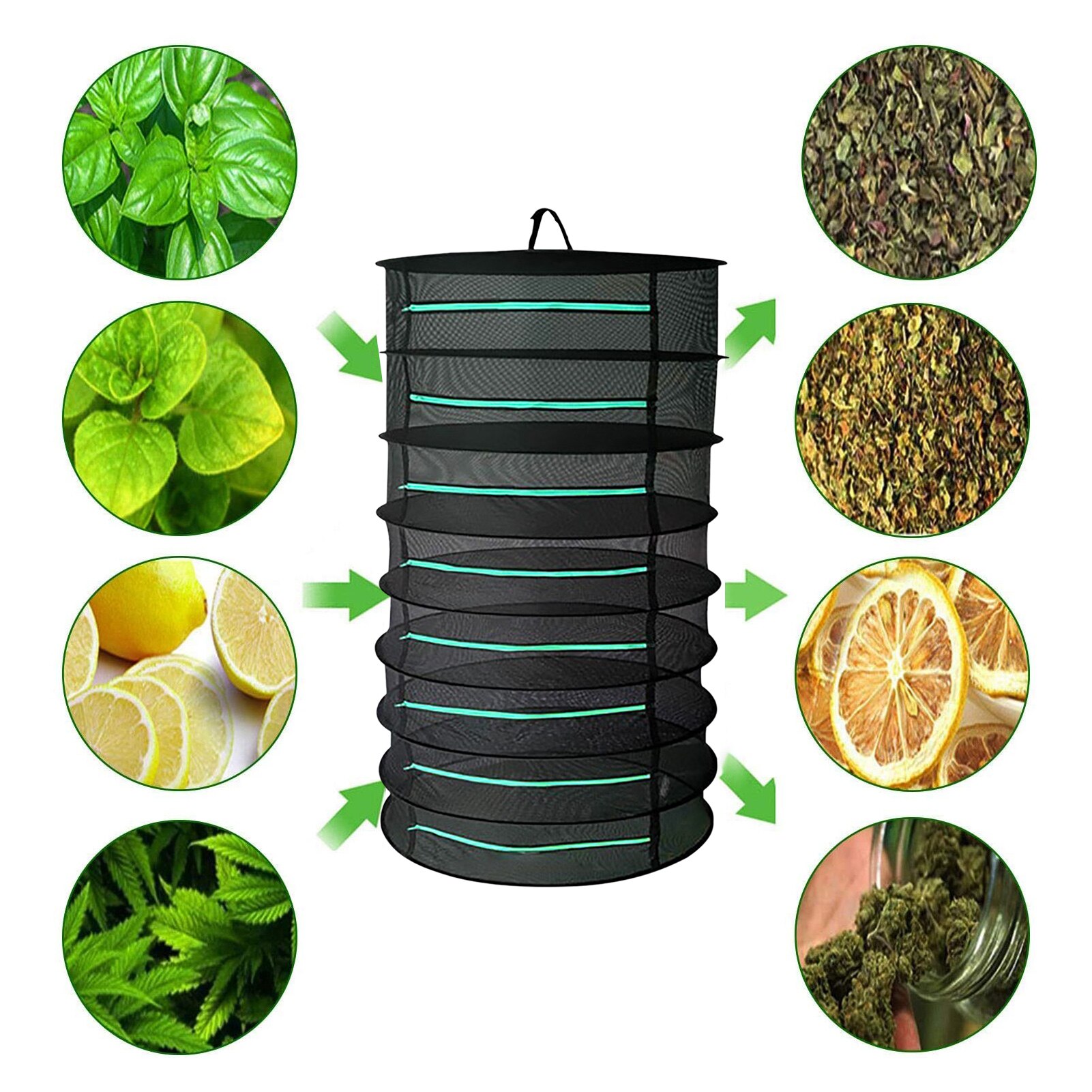 Hanging Mesh Rack Foldable Multi-purpose Plant Drying Net Hanging Basket Dry Rack Bag Mesh Dryer For Herbs Flowers Plants Buds