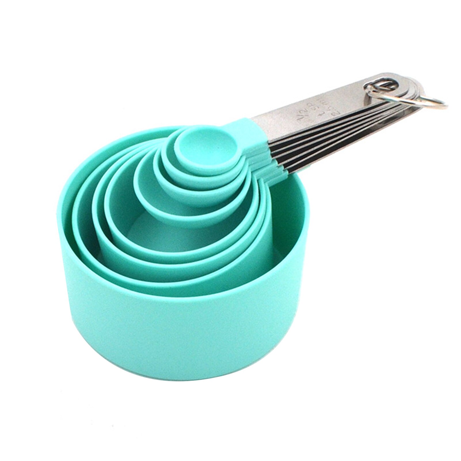 8pcs Restaurant Kitchen Tools Baking Measuring Cups Spoons Set Multifunction Cooking Easy Clean Home Stainless Steel Anti Rust: Blue