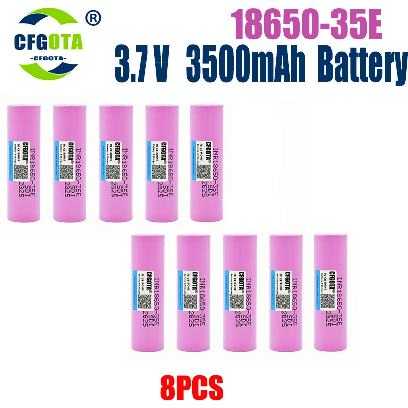 Batería 18650 35E 3,7 V 3500mAh descarga 18650 batería de iones de litio 3,7 v INR18650-35E batería recargable para linterna: YELLOW