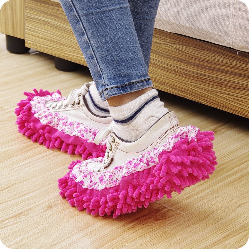 Chenille Dust Mop Slippers Foot Socks Caps Floor Cleaning Lazy Shoe Dust Hair Cleaner For Utensils Accessories Towel Microfiber