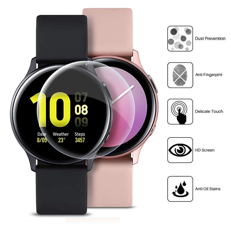 9D Zachte Hydrogel Beschermende Film Voor Samsung Galaxy Horloge Actieve 2 44Mm 40Mm Screen Protector Folie Krasbestendig (Geen Glas)