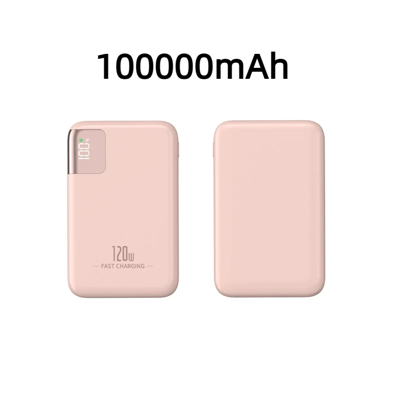Power Bank 100000mAh 120W - Super PD 20W Pikalataus - Digitaalinen Näyttö - Kannettava: Keltainen