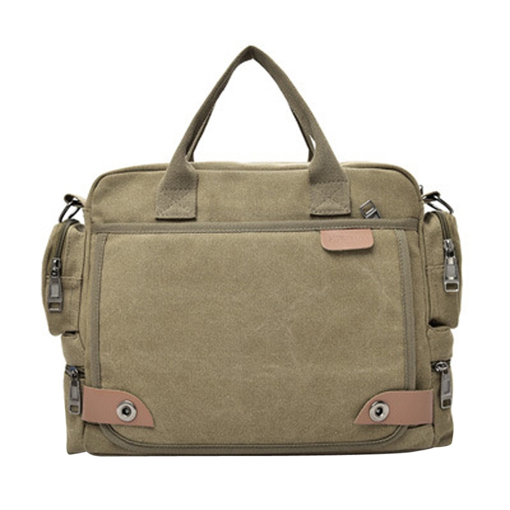 Kantoor Schoudertassen Tote heren Canvas Messenger Schoudertas aktetas Tas Crossbody Sling Tassen Satchel Handtas Laptop: Khaki