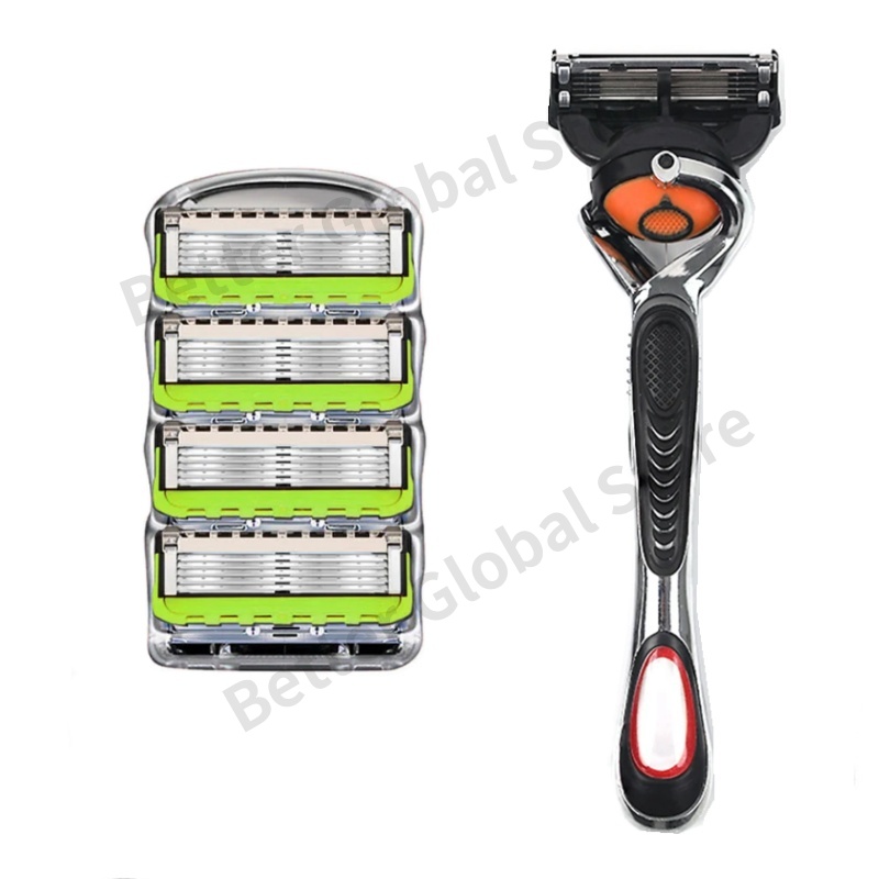 Shaver Brand Men Razor Shaving Five Layer Shaver Reusable Razor Imported Blade Multi Tool Head Replace: Goud