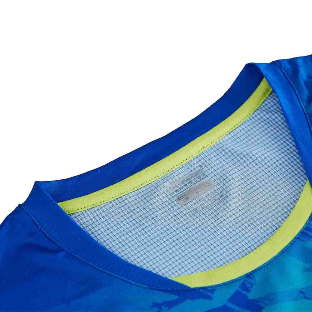 Camiseta de Bádminton de Kawasaki, ropa a juego familiar, camiseta azul con estampado para padres e hijos, ST-R1229L de manga corta