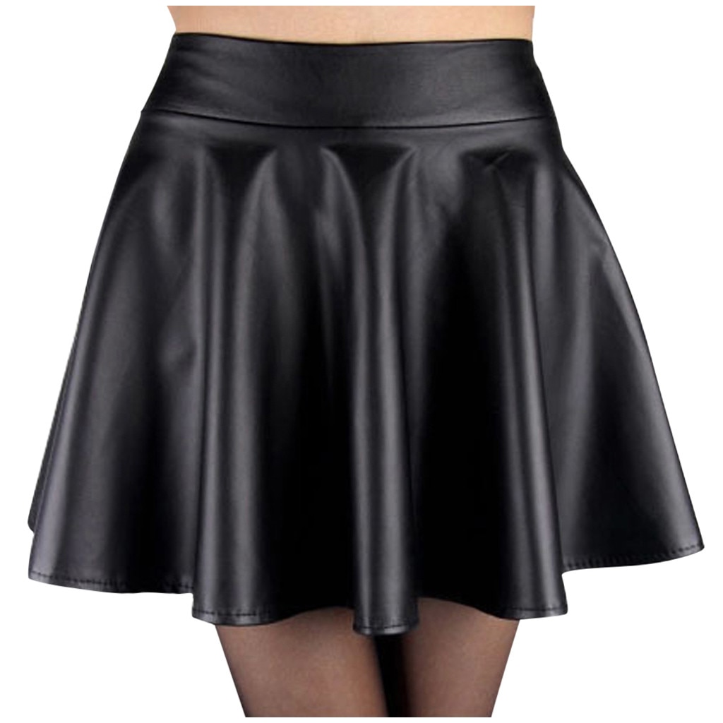 Leder Rocks Ladys Leder Rock Hohe Taille Erhöht Rock Feste Bei... – Grandado