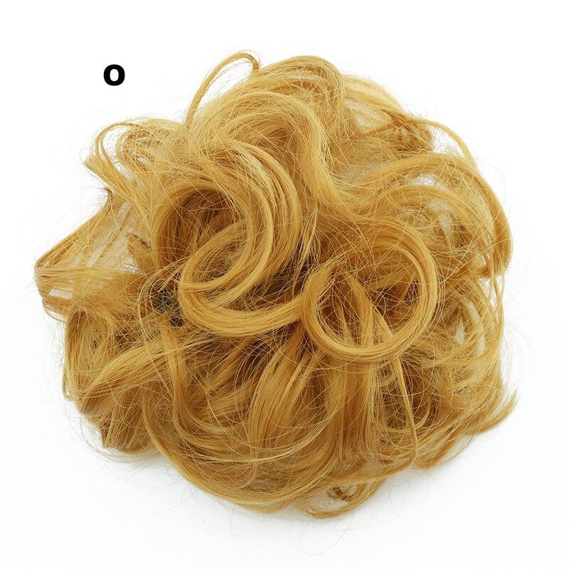 Similler syntetisk krøllet chignons gummibånd elastisk scrunchie hair extensions bånd hårspænde bundter hårstykker boller