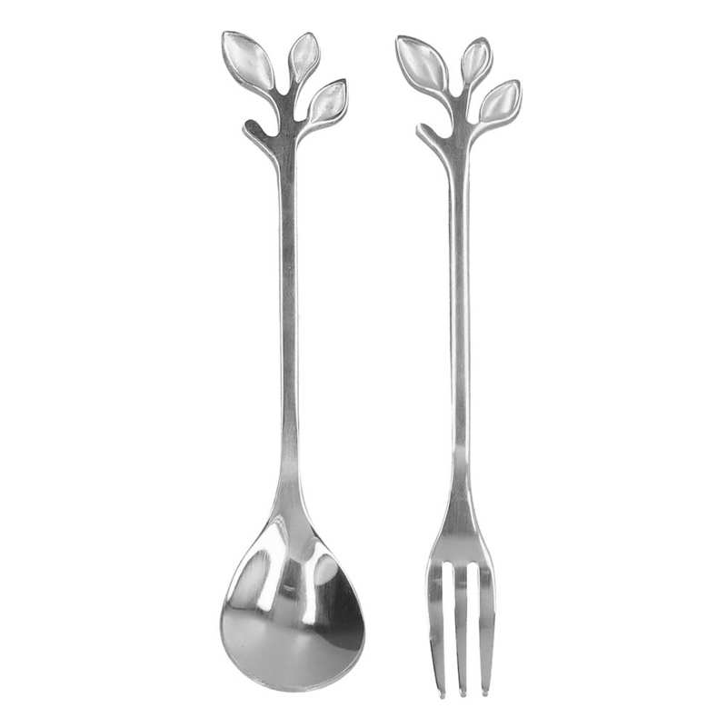 Roestvrij Staal Vork Lepel Blad Spork Polijsten Servies Menglepel Koffie Suiker Desert Lepel Thuis Keuken Benodigdheden: Silver