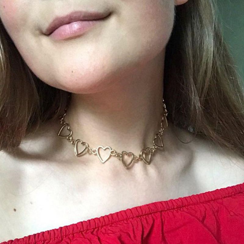 Collar de cadena de eslabones dorados estilo Hip Hop para mujer, Gargantilla gruesa, grande, cubana, joyería Punk: 144ENS0907-01