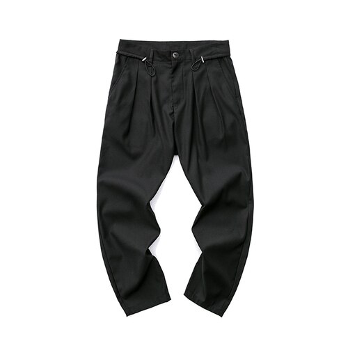Hommes Vintage costume décontracté pantalon homme Streetwear Hip Hop sarouel ample japon Style pantalon veste pour homme coton, polyester: Z782 black / M