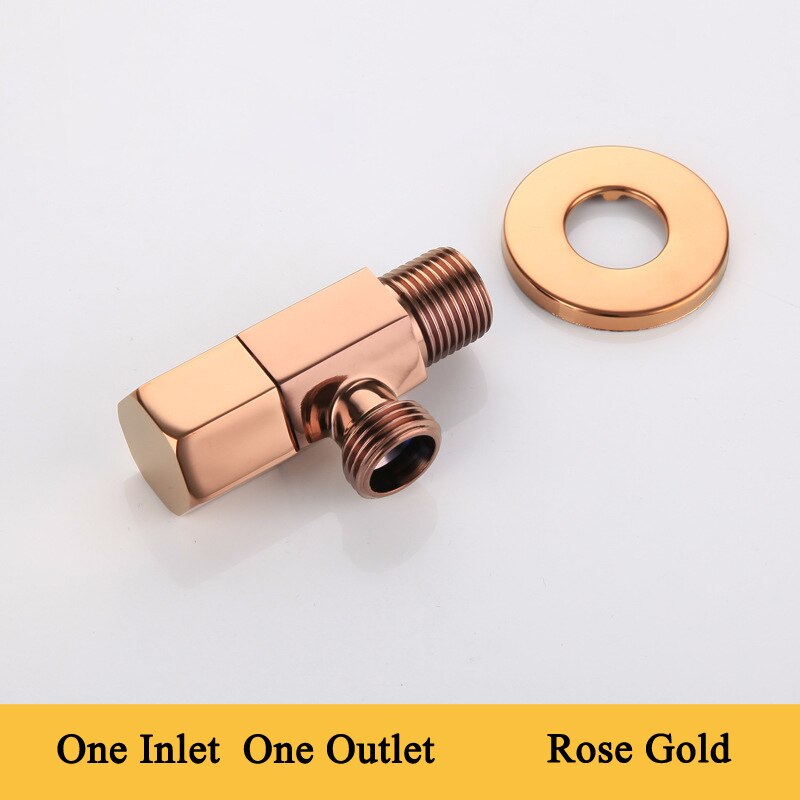 Cromo/nero/oro/oro rosa G1/2 &#39;valvola interruttore a triangolo per valvola angolare bagno lavatrice valvola di arresto wc JF1002: rosa oro A