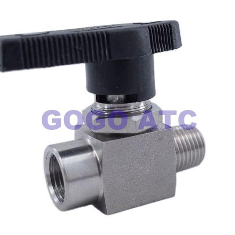 Ball valve 1/4" inch female to male thread stainless steel 304 Panel straight through meter switch two way ball valve