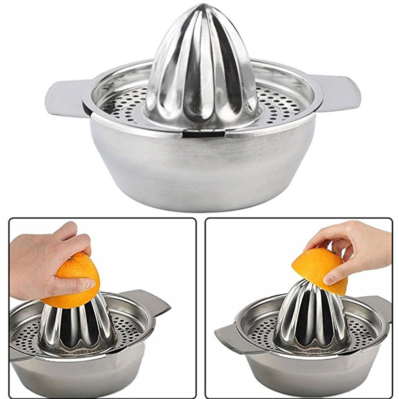 Stainless Steel Press Fruit lemon Orange Citrus Squeezer with Strainer Bowl Manual kitchen bar Food Processor