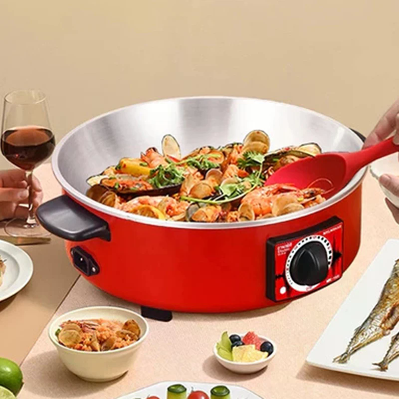 12 tommer multifunktionel elektrisk gryde non-stick stegepande multicooker suppe hotpot til hjemmekøkken madlavningsartikler