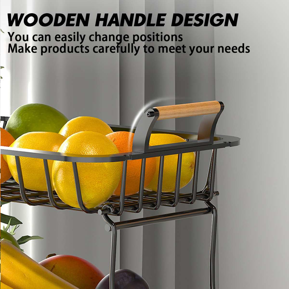 2 Tiers Metalen Fruitmand Afneembare Keuken Opbergdoos Aanrecht Plank Rack Voor Fruit Groenten Snack Storage Rack Holder