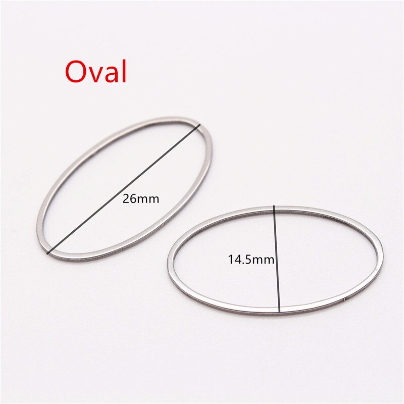 10 pçs oco aço inoxidável encantos pingentes círculo forma quadro jóias achados bezels para diy artesanato brinco colar fazendo: Oval pendant frame