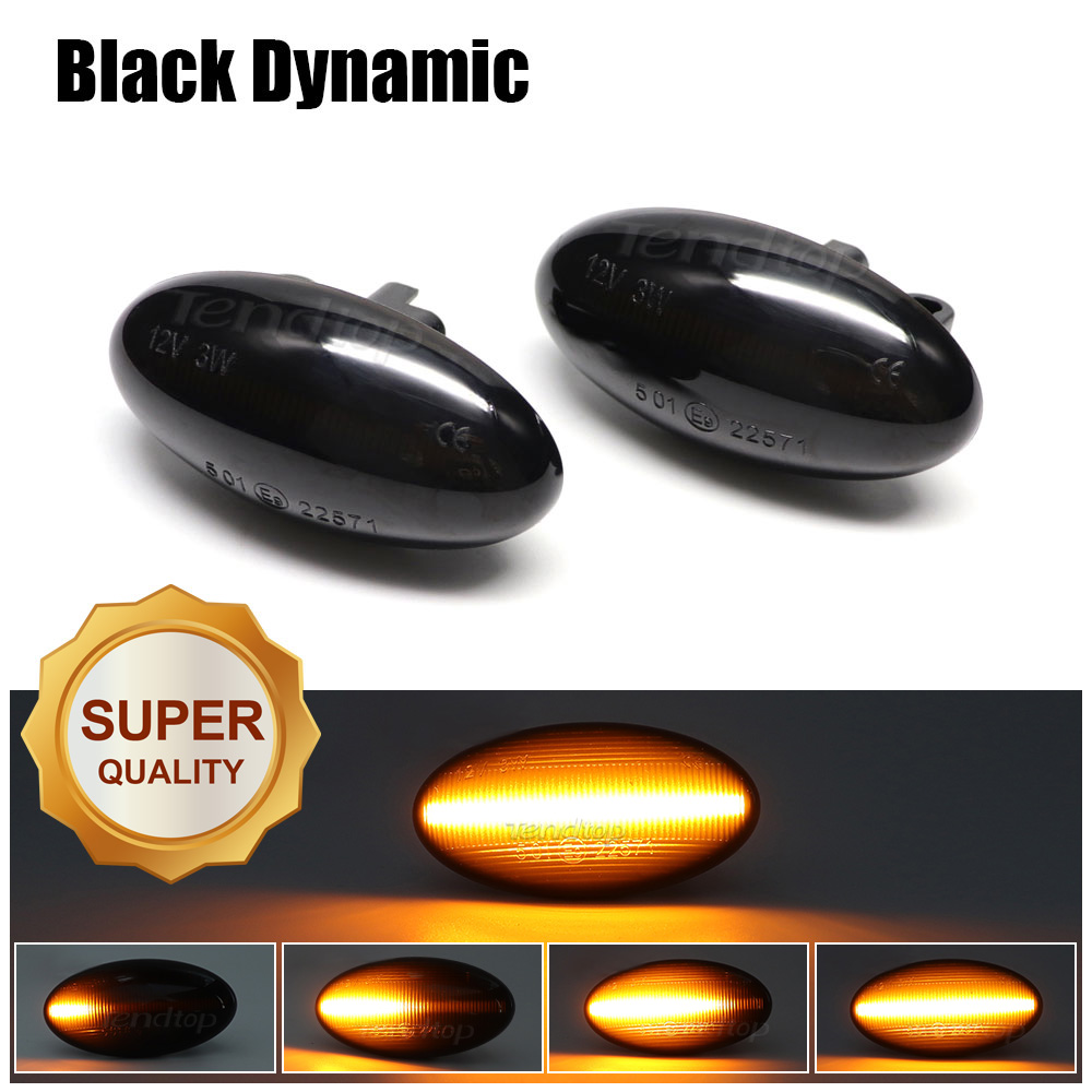 LED Flashing Side Marker Light Dynamic Turn Signal Lamp Car Tuning Indicator For Peugeot 307 206 407 107 607 1007 C1 C2 C3 C5 C6: green