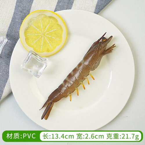 1pc simulazione PVC gamberetti alimenti verdure modello aragosta artificiale modello alta imitazione gamberetti fotografia puntelli modello alimentare: straightGreen shrimp