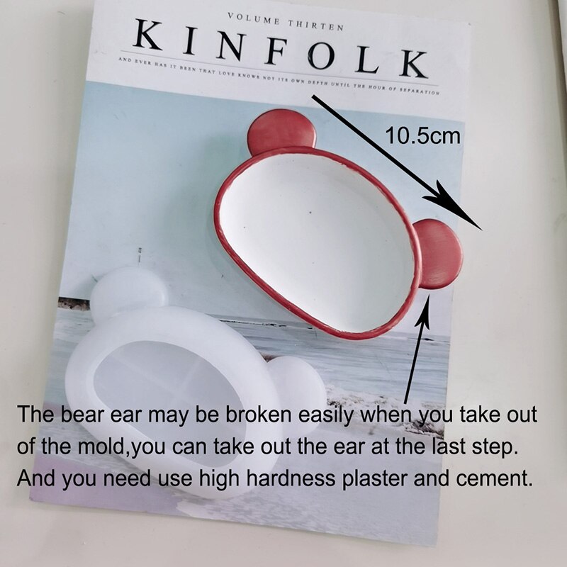 Shell Scallop Concrete Tray Silicone Mold Flower Plaster Clay Tray Jewelry Display Plate Epoxy Resin Molds: Bear