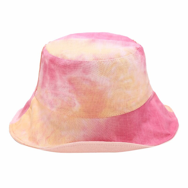 Multi-color tie dye buket hat for women Sun protection caps for ladies Girls floppy bucket Caps printing Hip Hop Hats: hotpink