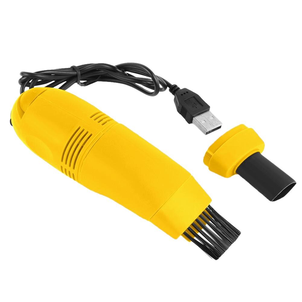 Mini Computer Vacuum USB Keyboard Cleaner PC Laptop Brush Dust Cleaning Kit MGO3 Quickly absorb stubborn dust: YELLOW