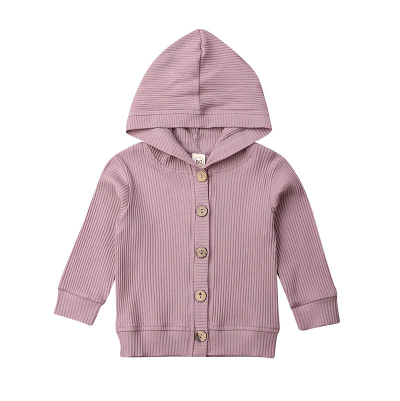 Pudcoco Baby Baby Meisje Kleding Hooded Button Jas Herfst Winter Jas Kinderen Bovenkleding 0-24M: Paars / 24M