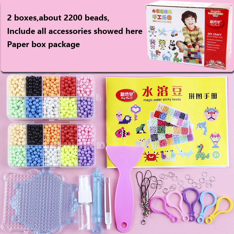Kinder DIY Magie Wasser Klebrige Aqua Perlen Kit 5mm Sicher PVA Ball Perlen Handwerk Werkzeug Set Nicht Bügeln box für Kinder: YG10129-10-2200BX