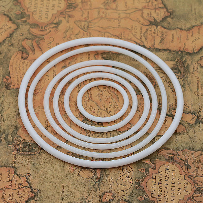 Atrapasueños de plástico para envolver, aro artesanal de macramé, carillón de viento para boda, accesorio de decoración colgante, 10 Uds.